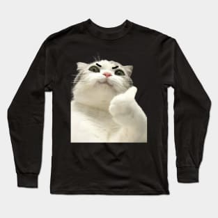 funny meh cat Long Sleeve T-Shirt